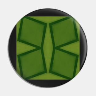 Hunter Green Art Deco Tile Pattern Pin