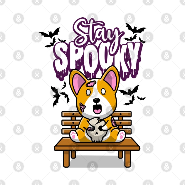 Spooky Corgi Halloween Zombie Dog by Praizes