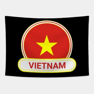 Vietnam Country Badge - Vietnam Flag Tapestry