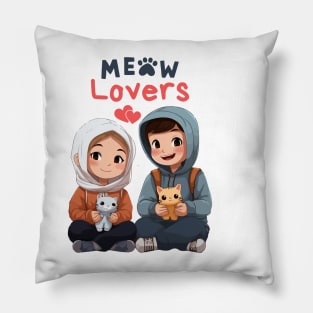 Funny Sayings Cat Meow Lovers Pillow