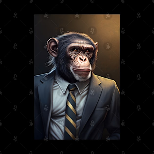 Adorable Monkey In A Suit - Fierce Chimpanzee Animal Print Art For Fashion Lovers by Whimsical Animals