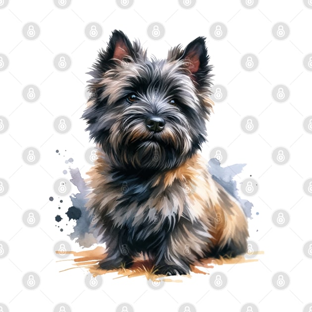 Watercolor Cairn Terrier - Beautiful Dog by Edd Paint Something