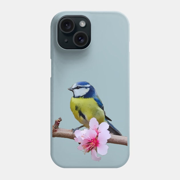 Yellow Breasted Blue Tit Phone Case by Glenn Landas Digital Art