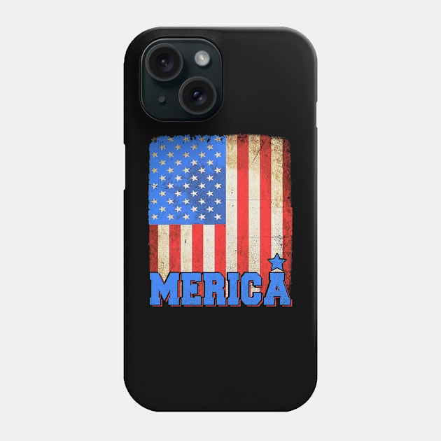 Distressed July 4th Us American Patriotic Flag Phone Case by drag is art