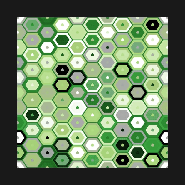 Aromantic Pride Hexagons and Dots Pattern by VernenInk