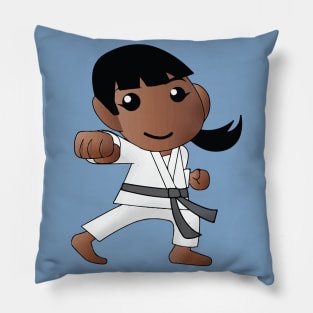 Karate Girl Punch Kawaii Cute Anime Cartoon Character Pillow