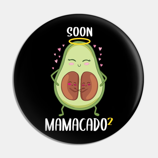 Soon Mamacado x2 Twins Mom To Be Cute Avocado Pregnancy Announcement Pin by Rebrand