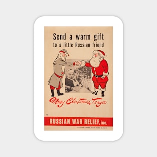 Send A Warm Gift To A Little Russian Friend -Russian War Relief - WWII Prapoganda Posters Magnet