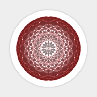 Peculiar Floral Pattern-Maroon Mandala Intricate Patterns Symmetrical Design -Koralle Magnet