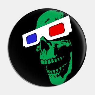 3D Skull (green) Pin