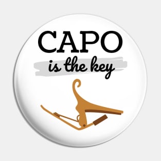 Capo is the Key Wood Capo Light Theme Pin