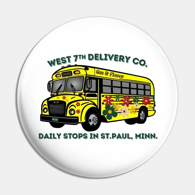Minnesota Wild West 7th Delivery Co. Gus Bus. and Flower 1 Pin by SiebergGiftsLLC