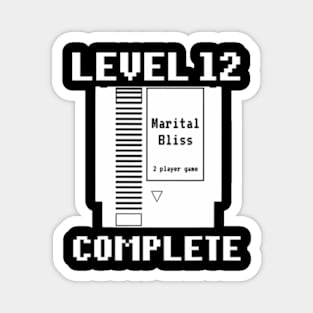 Level 12 Complete  Couples 12th Wedding Magnet