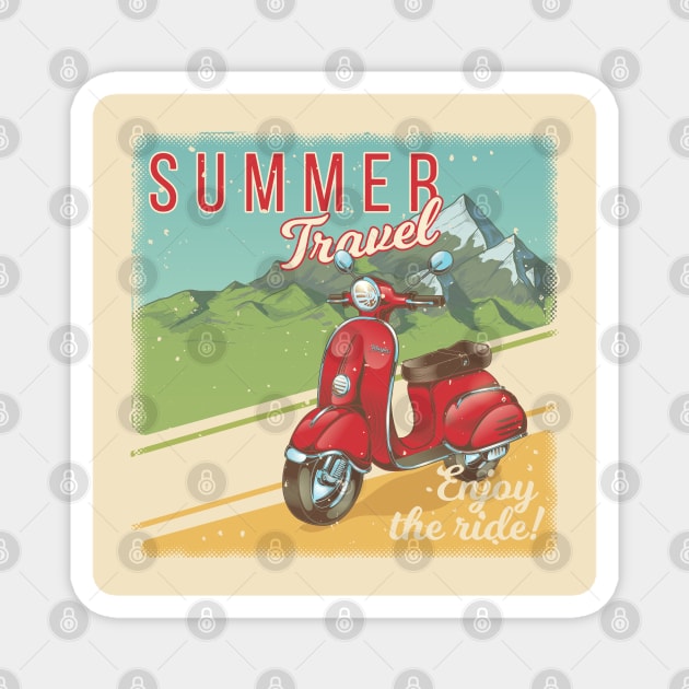 Enjoy The Ride - Summer Travel Magnet by AlexPDJ