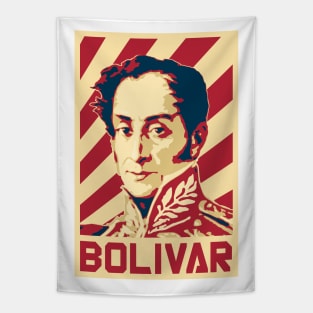 Simon Bolivar Venezuela Retro Propaganda Tapestry