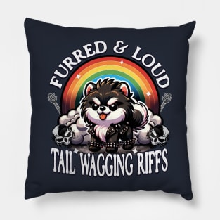 Pomeranian Funny Rock Furred & Loud Pillow