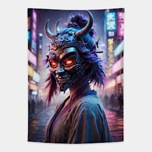 demon mask Tapestry