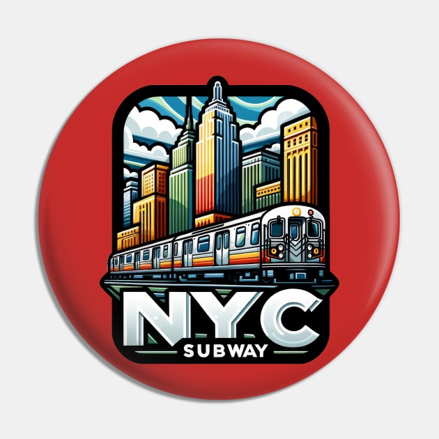 New York Subway NYC Subway Train Pin by Nysa Design