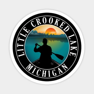 Little Crooked Lake Canoeing Michigan Sunset Magnet