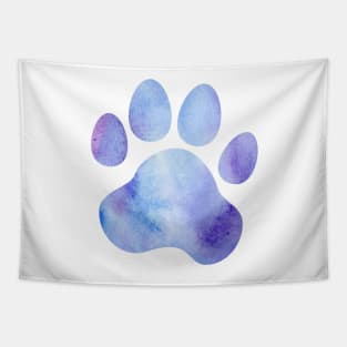 Blue and Purple Paw Print Tapestry