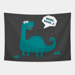 Funny cartoon dinosaur drawing as vector, Tapestry