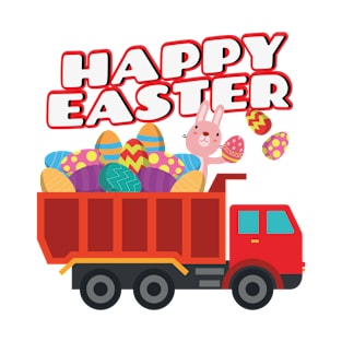 Easter Bunny Delivering Truck Easter Eggs For Boys T-Shirt