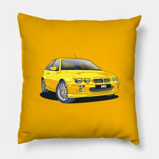 MG ZR car in Trophy Yellow Pillow