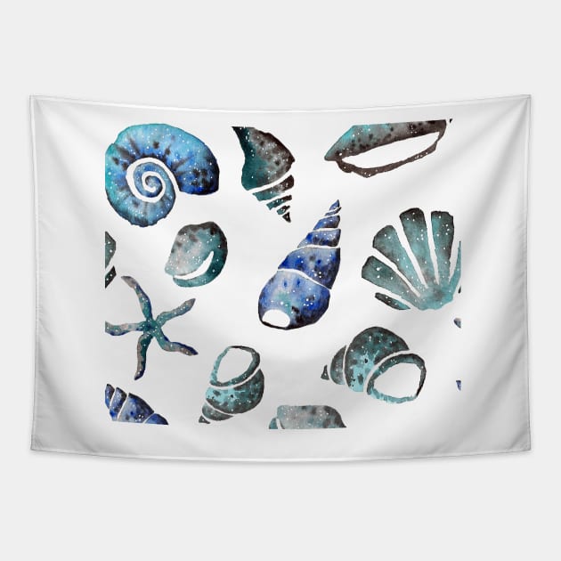 South pacific sea shells Tapestry by hamptonstyle