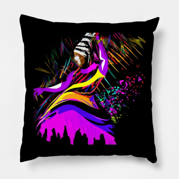 Dance African Pillow by 7 Gold Iron Media