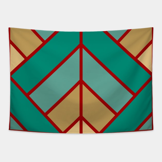 Geometric Pattern: Art Deco Diamond: Turquoise Tapestry by Red Wolf