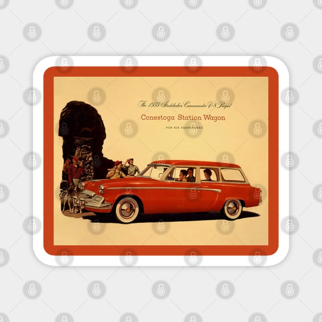 Station Wagon Magnet by CozyCanvas