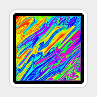 Colorful Liquid Fluid Rainbow Abstract Pattern Magnet