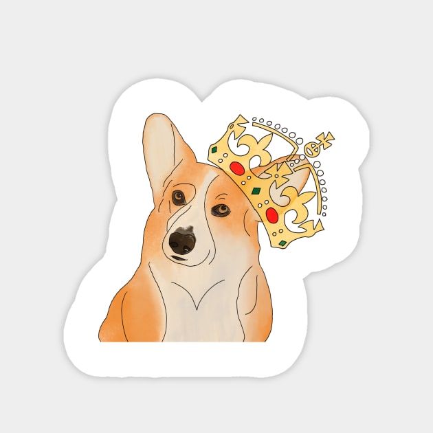 Royal Corgi Magnet by Colzo Art