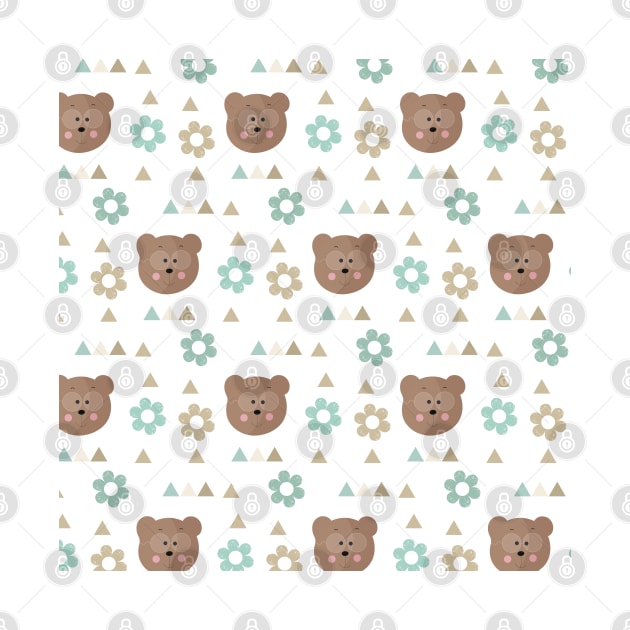 Vector seamless pattern with cute bears. by Victoria's Store