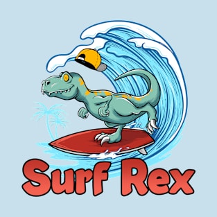 Surf Rex Surfen Dino Dinosaurier Surfer T-Shirt