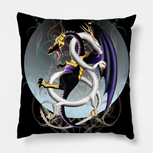 balance dragons Pillow by tecnotequila