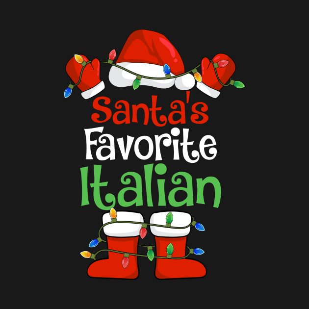 Santa's Favorite Italian Funny Christmas Pajamas by cloverbozic2259lda