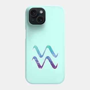 Aquarius Zodiac Symbol in Magical Mermaid Colors Phone Case