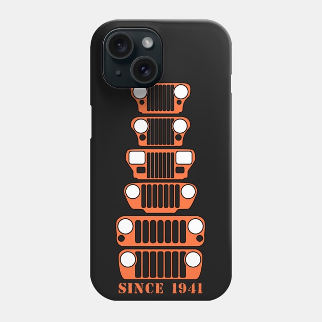 Jeep Grills Orange Logo Phone Case by Caloosa Jeepers 