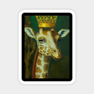 Giraffe with a Crown Magnet