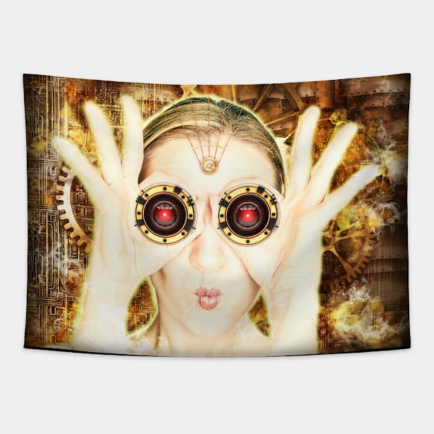 Steam Punk Woman Tapestry by 1AlmightySprout