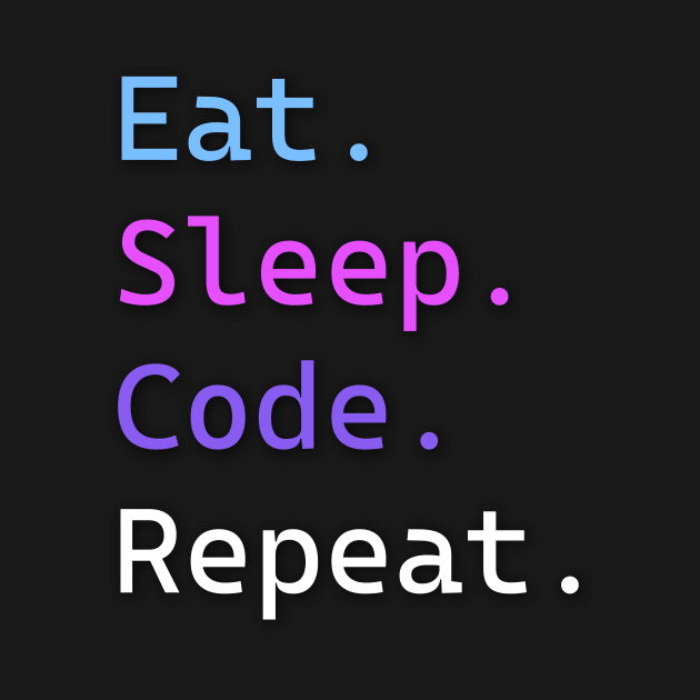 Eat Sleep Code Repeat Vaporwave Themed by Open Studios