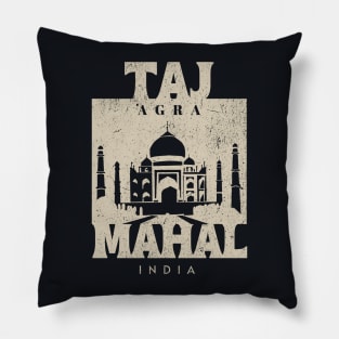 Taj Mahal - Agra India Vintage Pillow