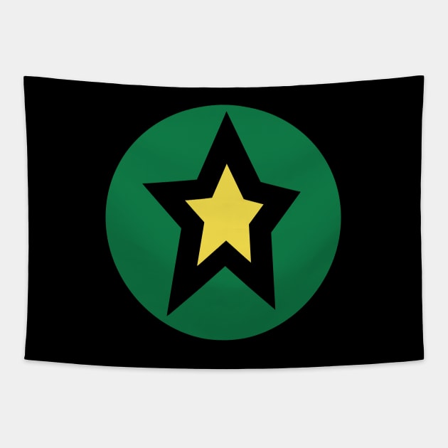 Small Yellow Star Green Circle Graphic Tapestry by ellenhenryart