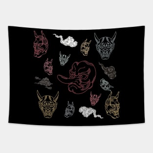 Japanese Oni Masks Tapestry