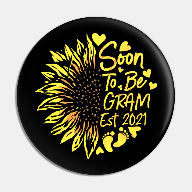 Soon to Be Gram Est 2021 Sunflower Pregnancy Women Gift Pin by carasantos