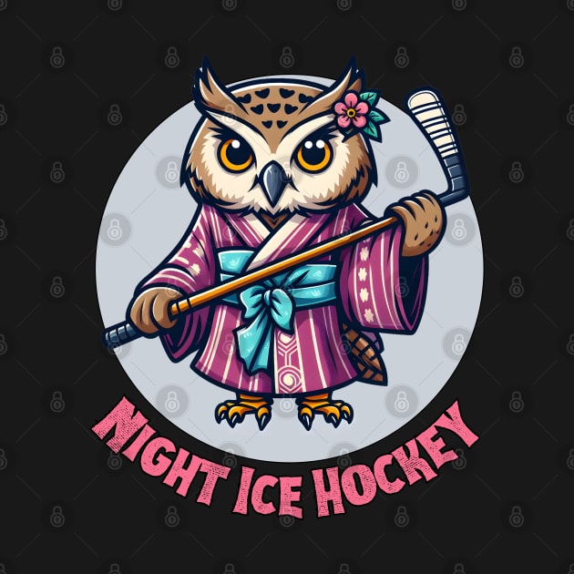 Ice hockey owl by Japanese Fever