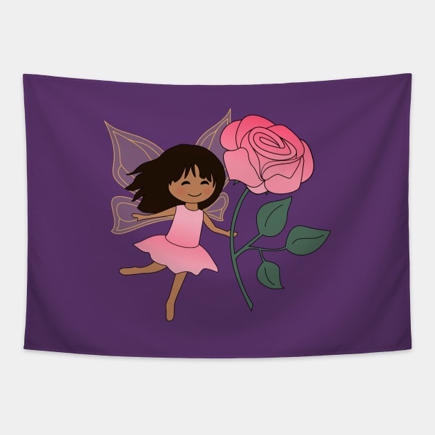 Pretty fairy girl 'Jenna' brunette Tapestry by Nutmegfairy