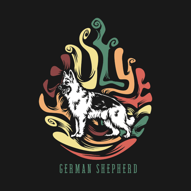 German shepherd | Retro design for Dog Lovers by WearthisWearthat