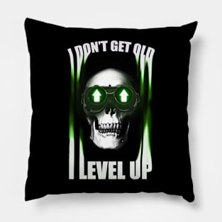 I don't get old I level up Skeleton Head Pillow